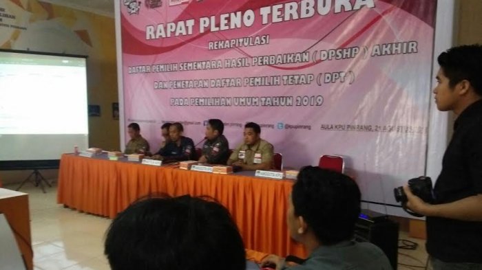 KPU Pinrang Tetapkan 267.125 DPT untuk Pemilu 2019