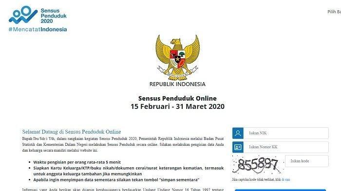 LOGIN sensus.bps.go.id - Berikut Cara Isi Sensus Penduduk Online 2020, Siapkan 3 Dokumen Penting