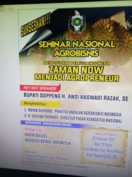 Gelar Seminar, Bupati Soppeng Ajak Anak Muda Jadi Agropreneur Zaman Now