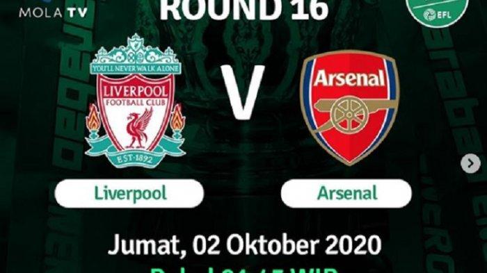 NONTON TV Online Mola TV Liverpool vs Arsenal Carabao Cup, Link Live Streaming www.mola.tv