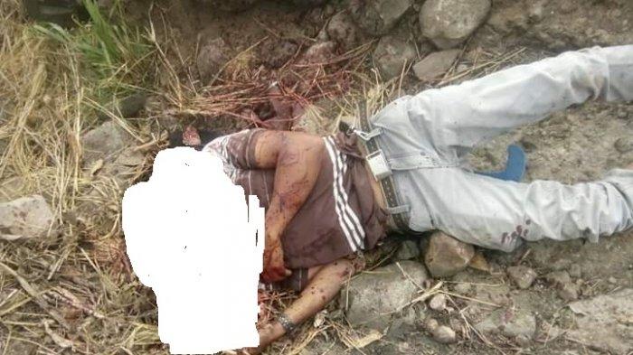Kondisi korban pembunuhan sadis di Desa Taring Kecamatan Biringbulu Kabupaten Gowa. 

