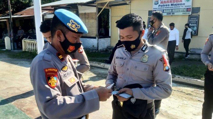 Propam Polres Majene Periksa Sikap Tampang dan Kelengkapan Personel