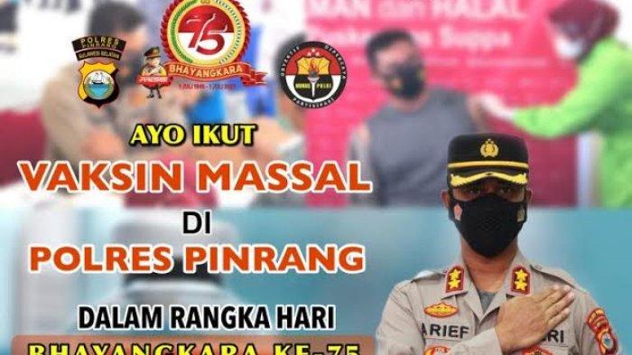 Ayo Ikut Vaksinasi Massal di Polres Pinrang, Catat Tanggal dan Syaratnya!