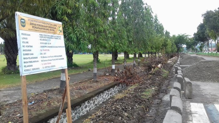 Proyek Pedestrian Depan Kantor Bupati Luwu Habiskan Rp 1,7 Miliar