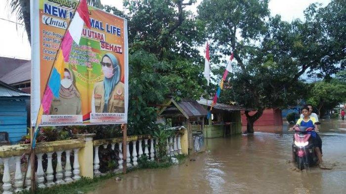 Sungai Saluampak Meluap, Ratusan Rumah di Desa Mari-mari Luwu Utara Terendam