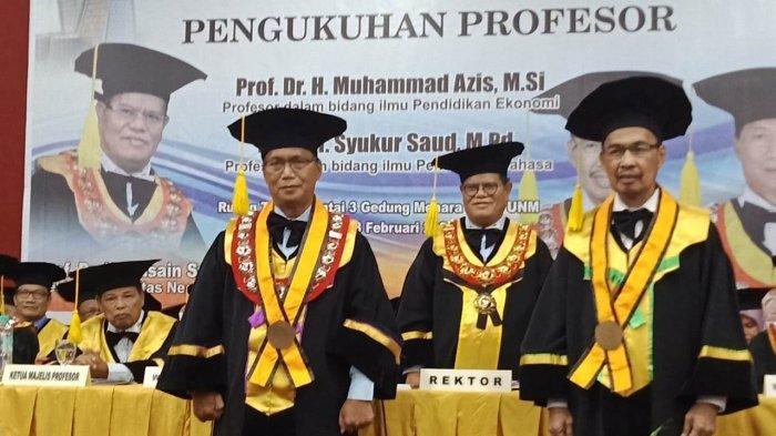 Guru Besar UNM Bertambah 2 Orang, Total 90 dan Bakal Menyusul 10 Dosen, Ini Dua Nama Profesor Baru? - rektor-unm-prof-husain-syam-mengukuhkan-dua-guru-besar-baru.jpg
