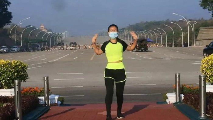 Video Wanita Asyik Aerobik Saat Detik-detik Kudeta Myanmar Berlangsung di Belakangnya, Benarkah?