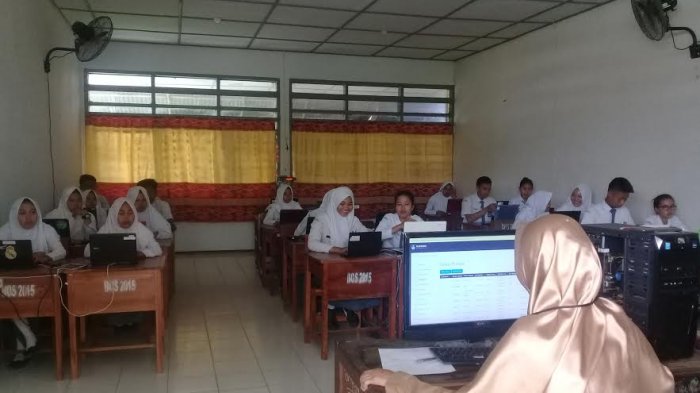 Gelar UNBK, Segini Peserta Ujian di SMKN 1 Sidrap
