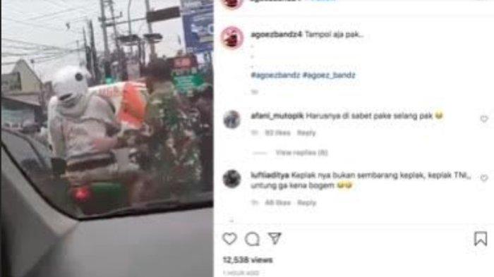 Viral Video Pemotor 'Diketok' Tentara Setelah Nekat Geber Knalpot Racing di Lampu Merah