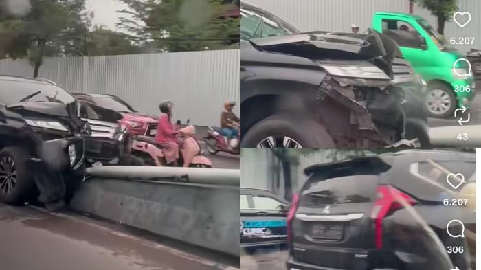 Detik-detik Pajero Sport Tabrak Beton di Flyover Makassar, Dikemudikan Mahasiswa