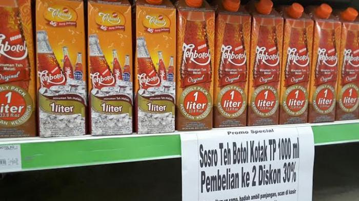 Teh Botol Sosro Ukuran 1 Liter Diskon 30 Persen di Transmart Carrefour Perintis