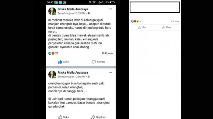 postingan viral Friska Meila Anatasya, jual ibu karena penyakitan, samakan dengan babi