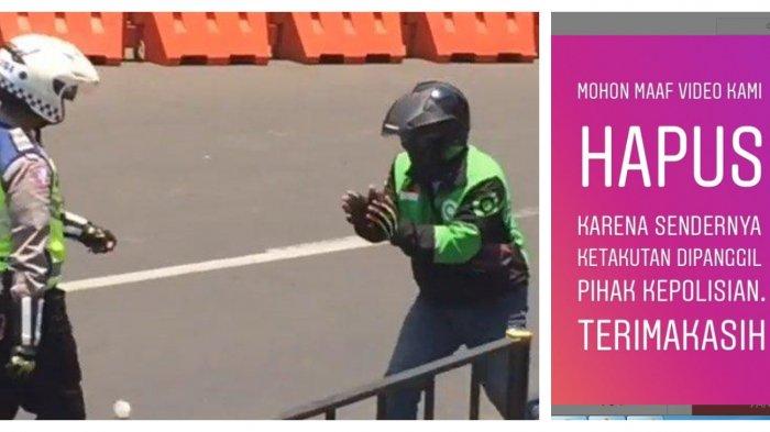 VIRAL Video Polisi Tendang Driver Ojol Meski Membungkuk Minta Maaf di IG,Penyebar Video Kini Diancam