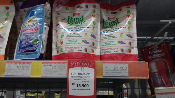 Yuri Hand Soap Sisa Rp 16.900 di Alfamidi