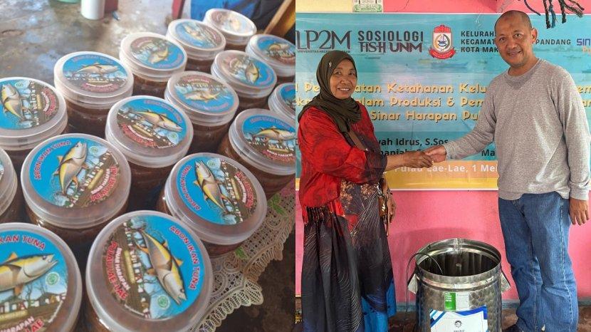 Tim PKM Sosiologi UNM Sumbang Spinner, Pulau Lae-lae Siap Penuhi Permintaan Abon Ikan Tuna