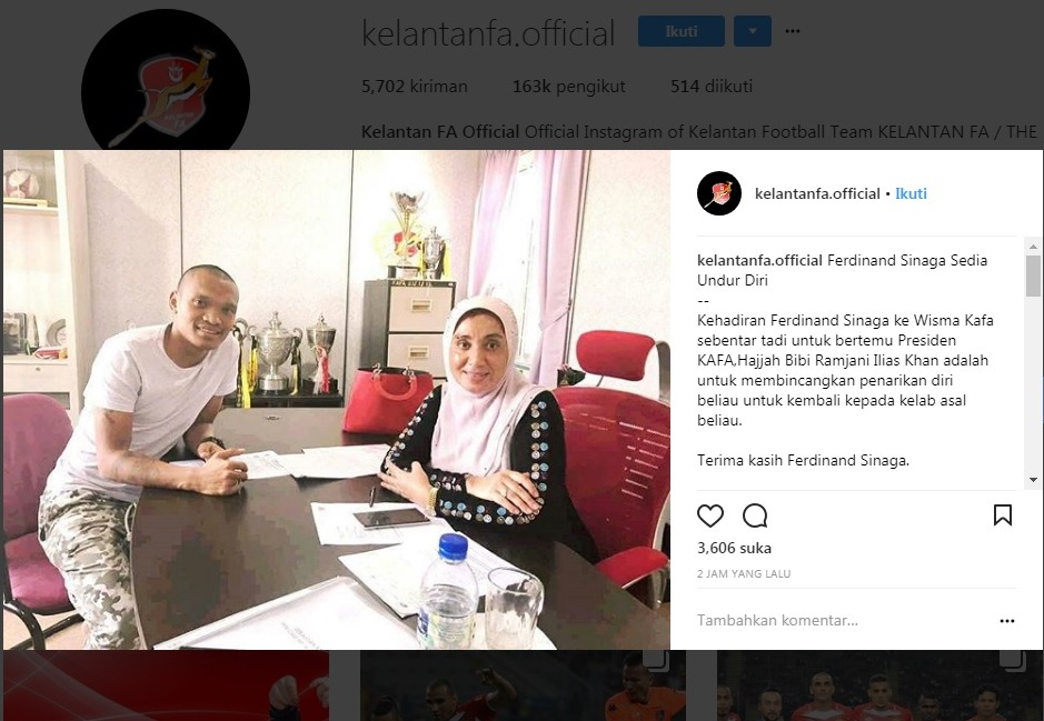Kelantan FA Bilang Terima Kasih Ferdinand, Suporter: Welcome Back, Benarkah ke PSM?