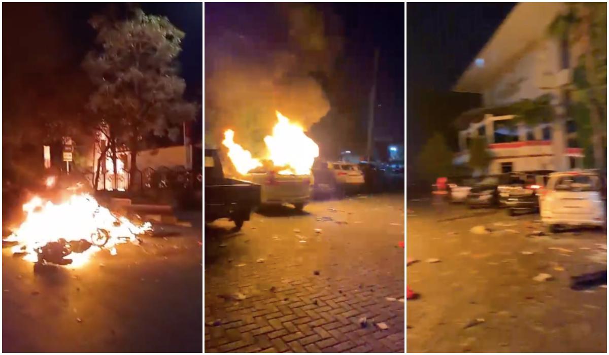 Ada Teriakan 'Revolusi' dan 'Makassar Menyala', Massa Bakar Motor dan Mobil di DPRD Makassar