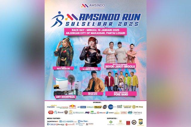 Amsindo Run 2025: Semangat Hidup Sehat Mengudara di Pantai Losari Makassar