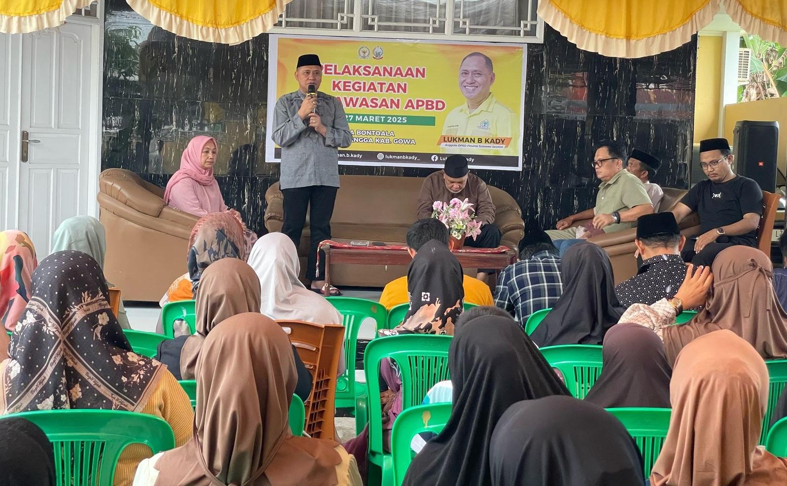 Anggota DPRD Sulsel Lukman B Kady Awasi Penggunaan Anggaran di Desa Bontoala Pallangga Gowa