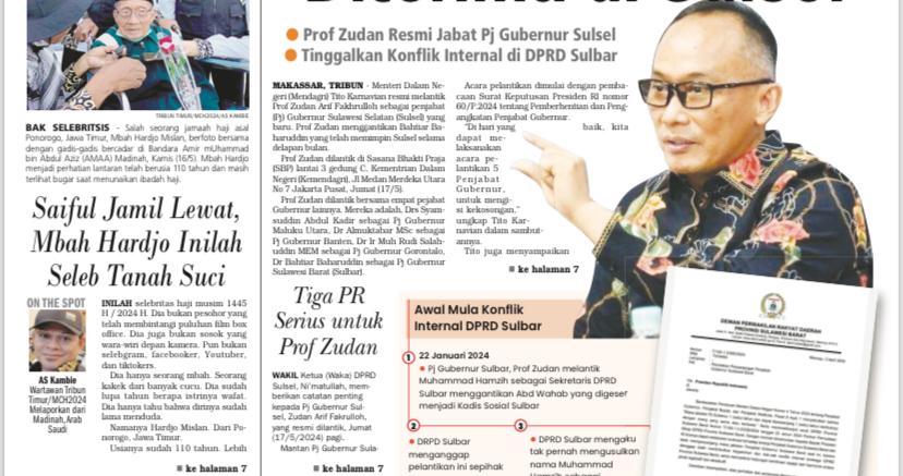 Tiga PR Serius untuk Prof Zudan