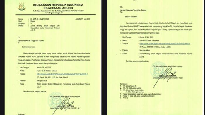 Beredar Surat Jamintel Soal Mitigasi AGHT, Digelar di Tengah Memanasnya Hubungan Kejagung - Polri - Tribun-timur.com
