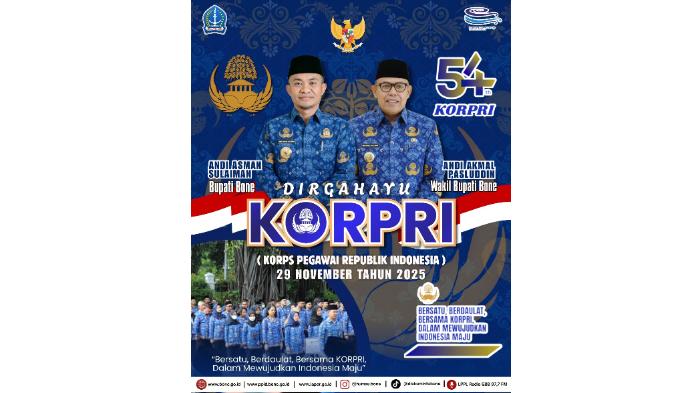 HUT ke-54 KORPRI, Bupati dan Wabup Bone Ajak ASN Perkuat Profesionalisme