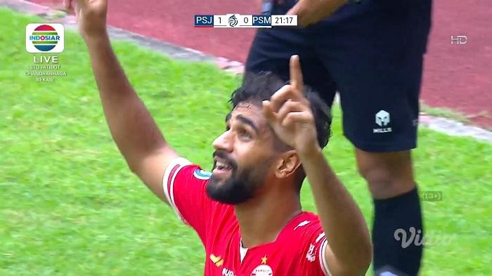Aji Kusuma Gandakan Keunggulan Persija Menjadi 2-0 Atas PSM Makassar