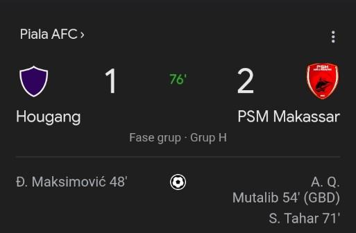 Gol Berkelas Safruddin Tahar Bawa PSM Makassar Unggul 2-1 Atas Hougang United