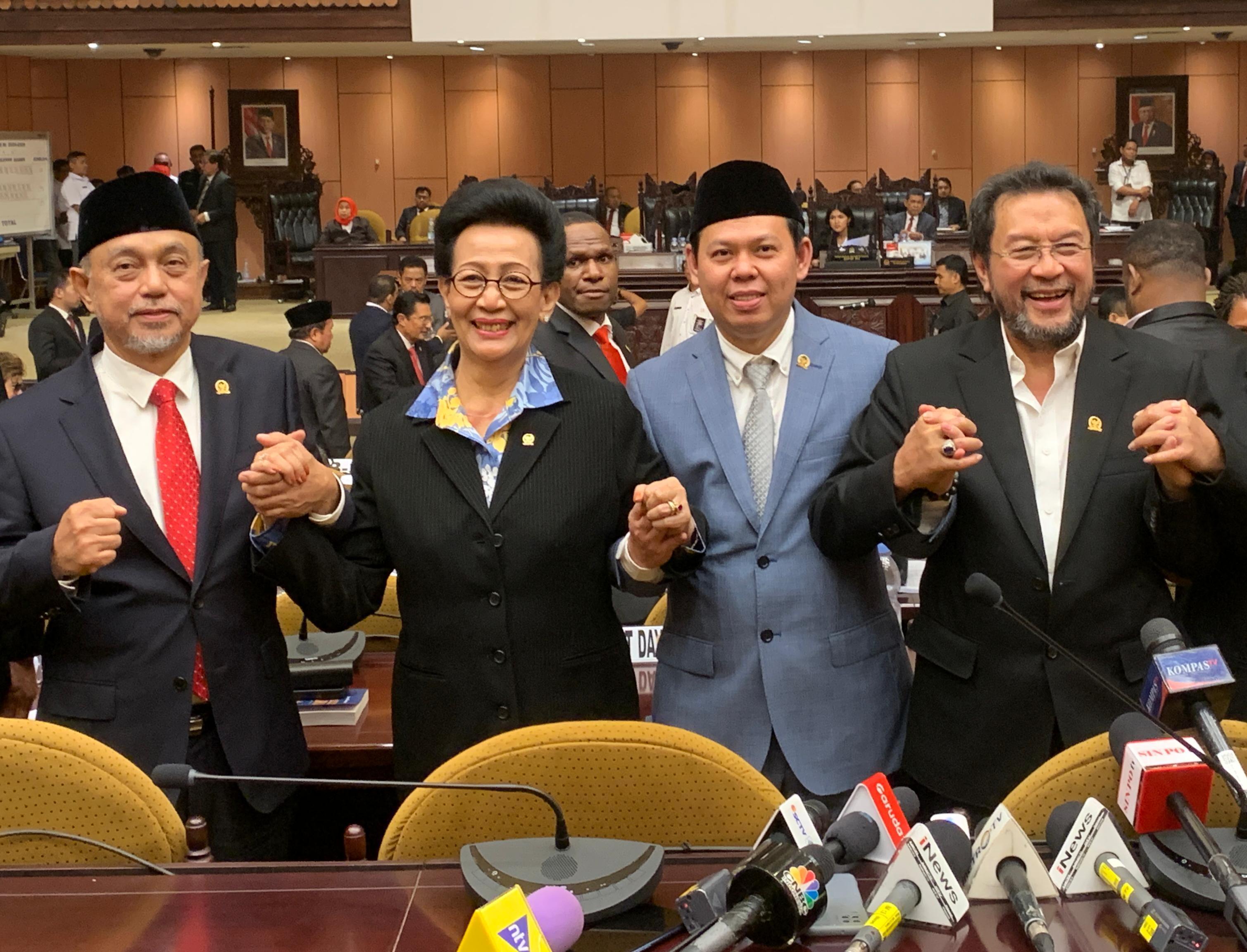 Komposisi 4 Pimpinan DPD RI: Ketua Sultan Najamudin, Wakil Ketua Tamsil Linrung, Hemas, Yorrys