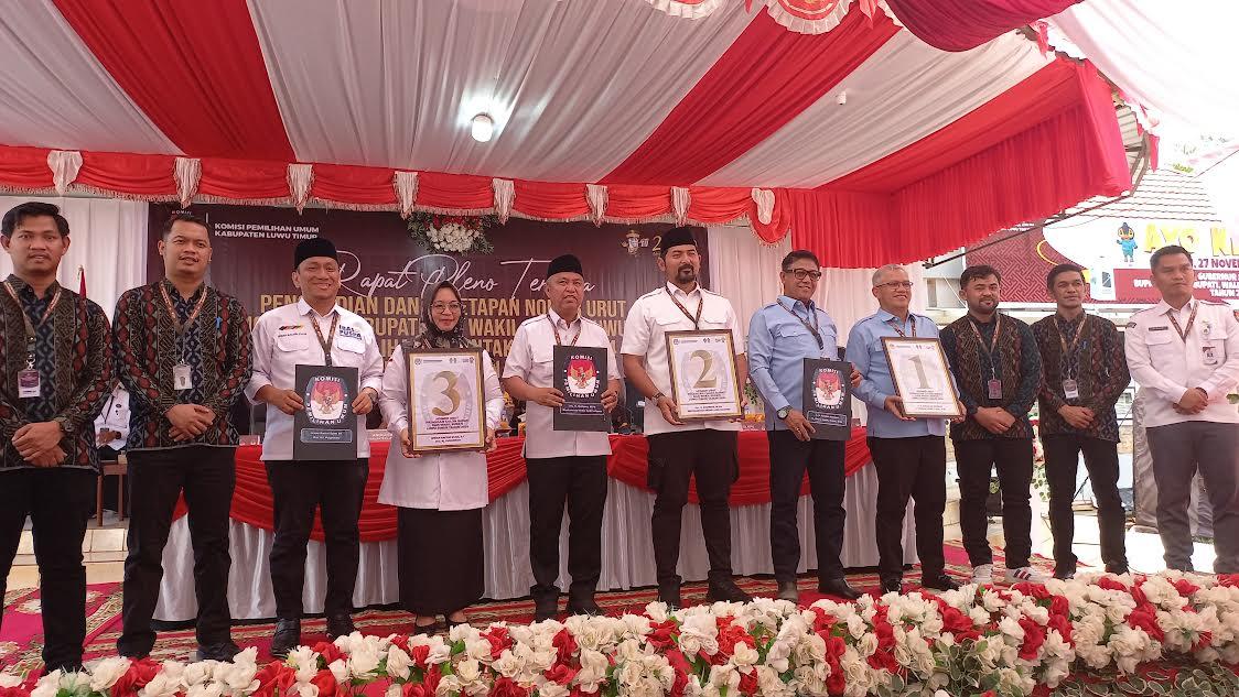 Pilkada Lutim 2024: Isrullah-Usman Nomor Urut 1, Budiman-Akbar 2, IBAS-Puspa 3