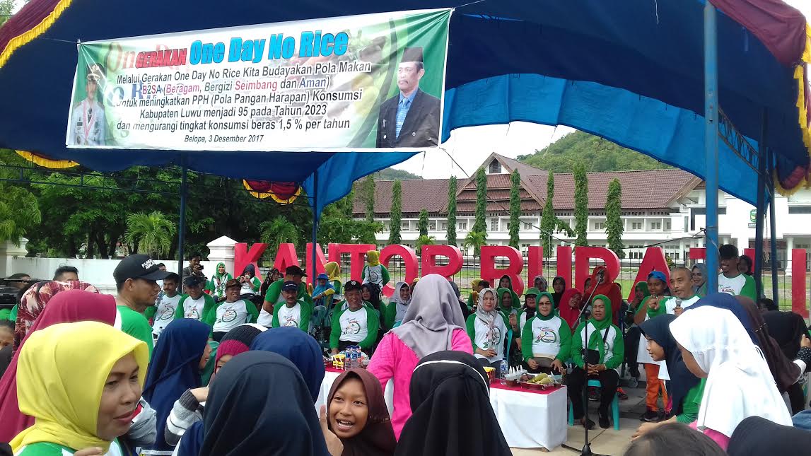 Weekend, Bupati Luwu Ikut Senam Maumere di Depan Kantornya