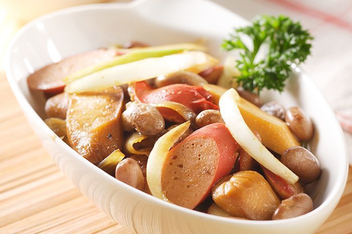Cuma 30 Menit, Yuk Bikin Menu Praktis yang Lezat Tumis Sosis Kacang Merah, Ini Resepnya