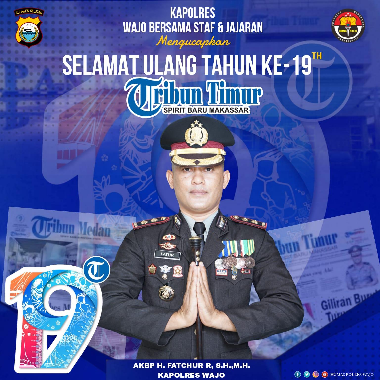 HUT ke-19 Tribun Timur, Kapolres Wajo: Tribun Timur Sumber Informasi Yang Profesional