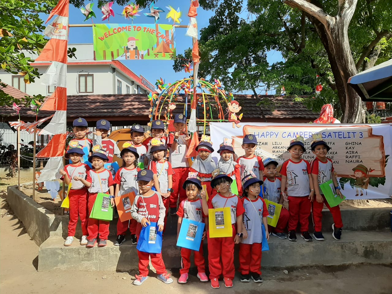 Serunya Cara TK Telkom Makassar Rayakan Kemerdekaan, Lomba Hias Kemah, Tumpeng, dan Cari Jejak
