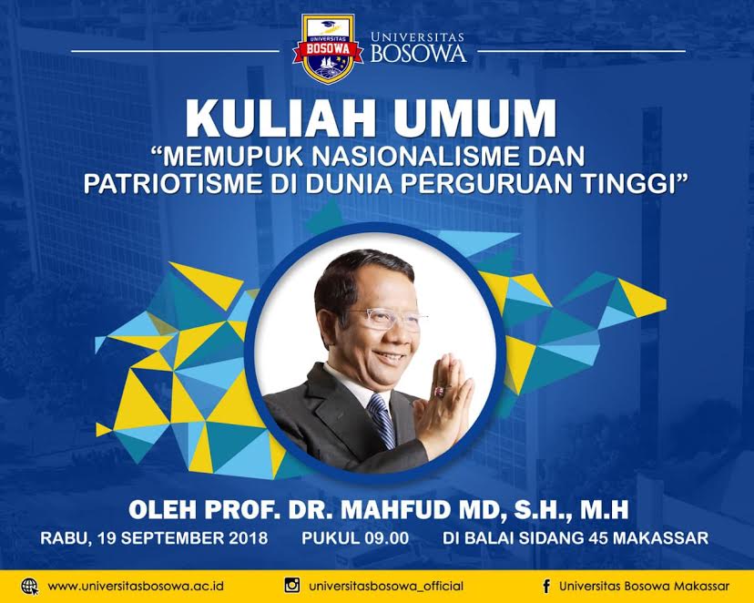 Pagi ini, Mahfud MD Bawakan Kuliah Umum di Unibos Makassar