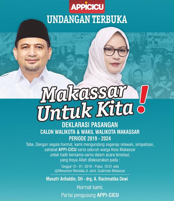 Tak Dapat Izin dari Pemkot, Deklarasi Appi-Cicu Dipindahkan dari Karebosi ke Monumen Mandala