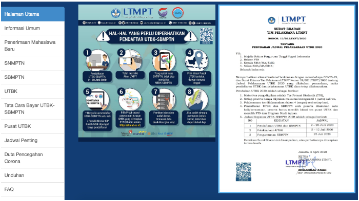 Silakan Login di ltmpt.ac.id dan Pendaftaran UTBK - SBMPTN Dibuka Hari Ini, Cek Biaya dan Syarat