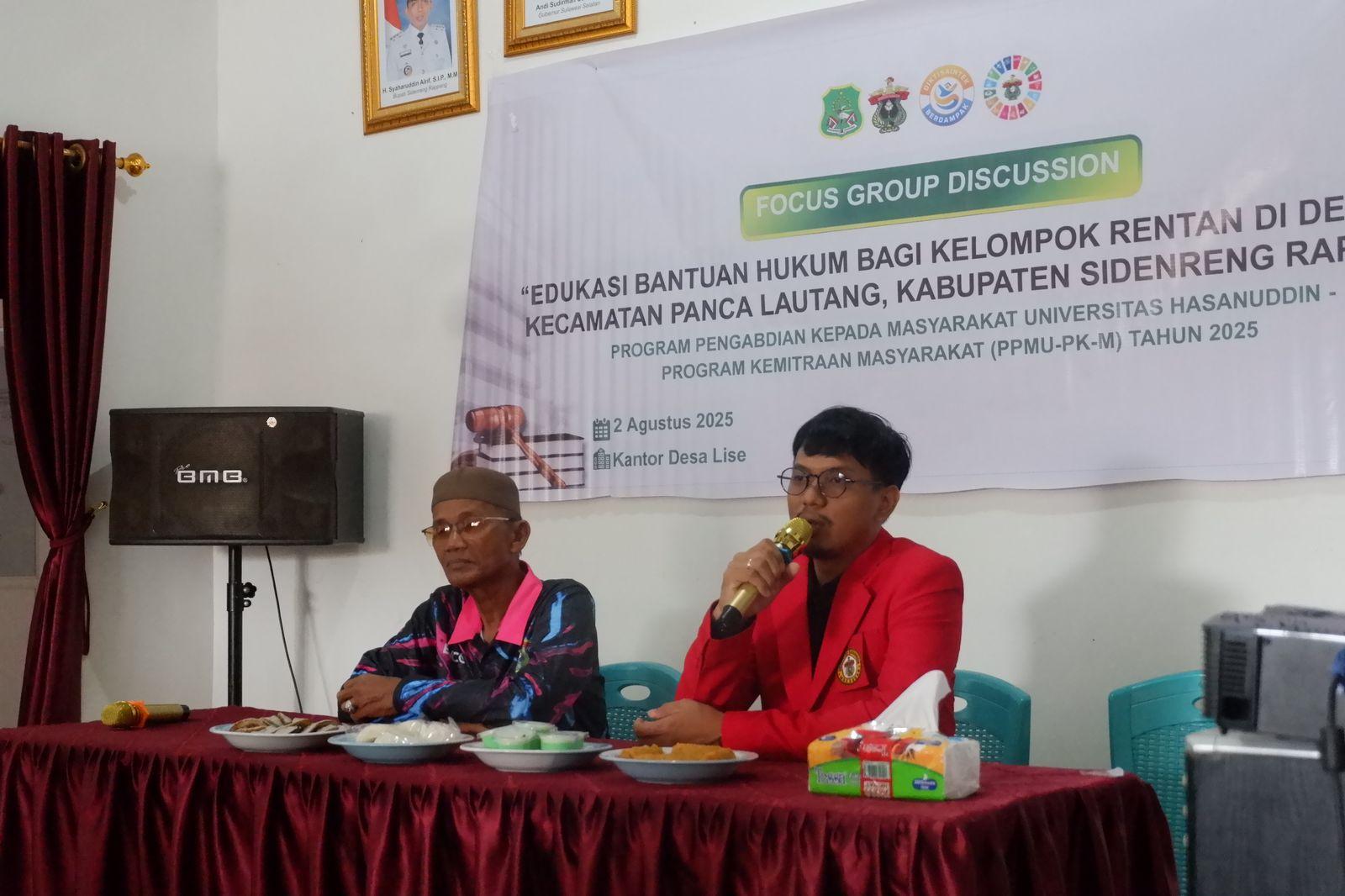 Tim Pengabdian Unhas Beri Edukasi Bantuan Hukum untuk Warga Rentan di Desa Lise Sidrap