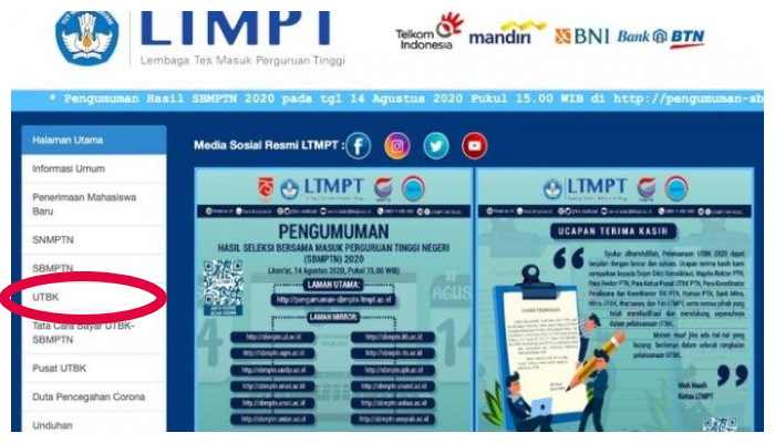 Tutorial Cek Pengumuman Hasil UTBK SBMPTN 2020, Download Sertifikat Agar Tak Dianulir,13 Link Resmi