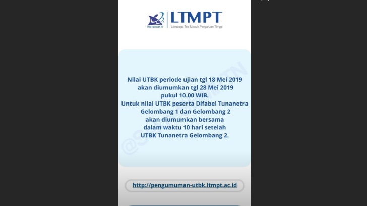 CEK LINK pengumuman-utbk-.ltmpt.ac.id- Nilai UTBK Sesi 18 Mei Sudah Bisa Dilihat, Ini Tips Pilih PTN