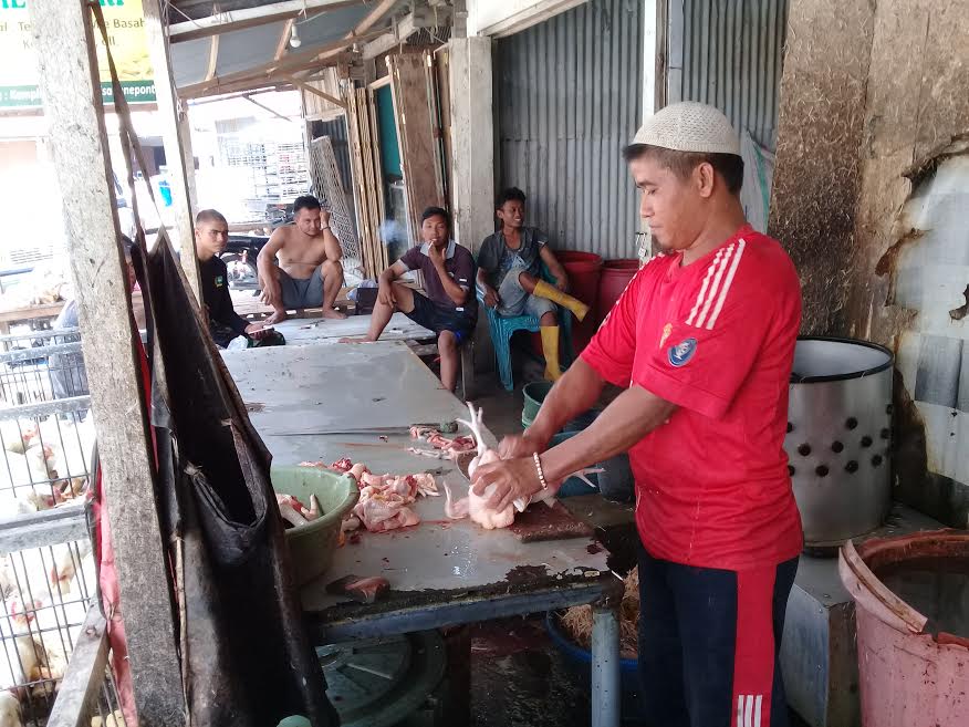 Jelang Pemilu 2019, Harga Daging Ayam di Pasar Karisa Jeneponto Terpantau Normal