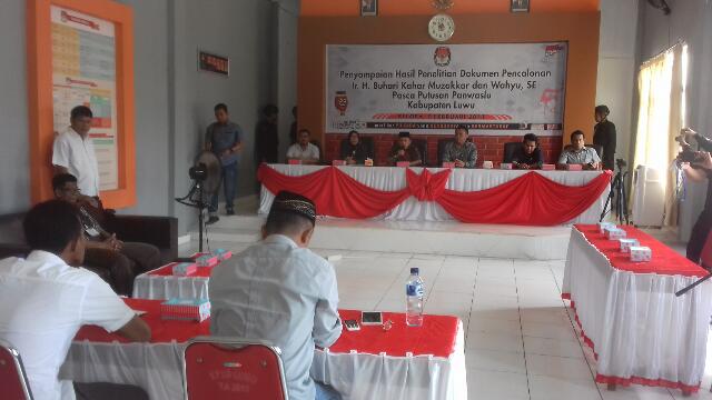 2 Hal Ini Jadi Penyebab Ditolaknya Dokumen Buhari-Wahyu oleh KPU Luwu