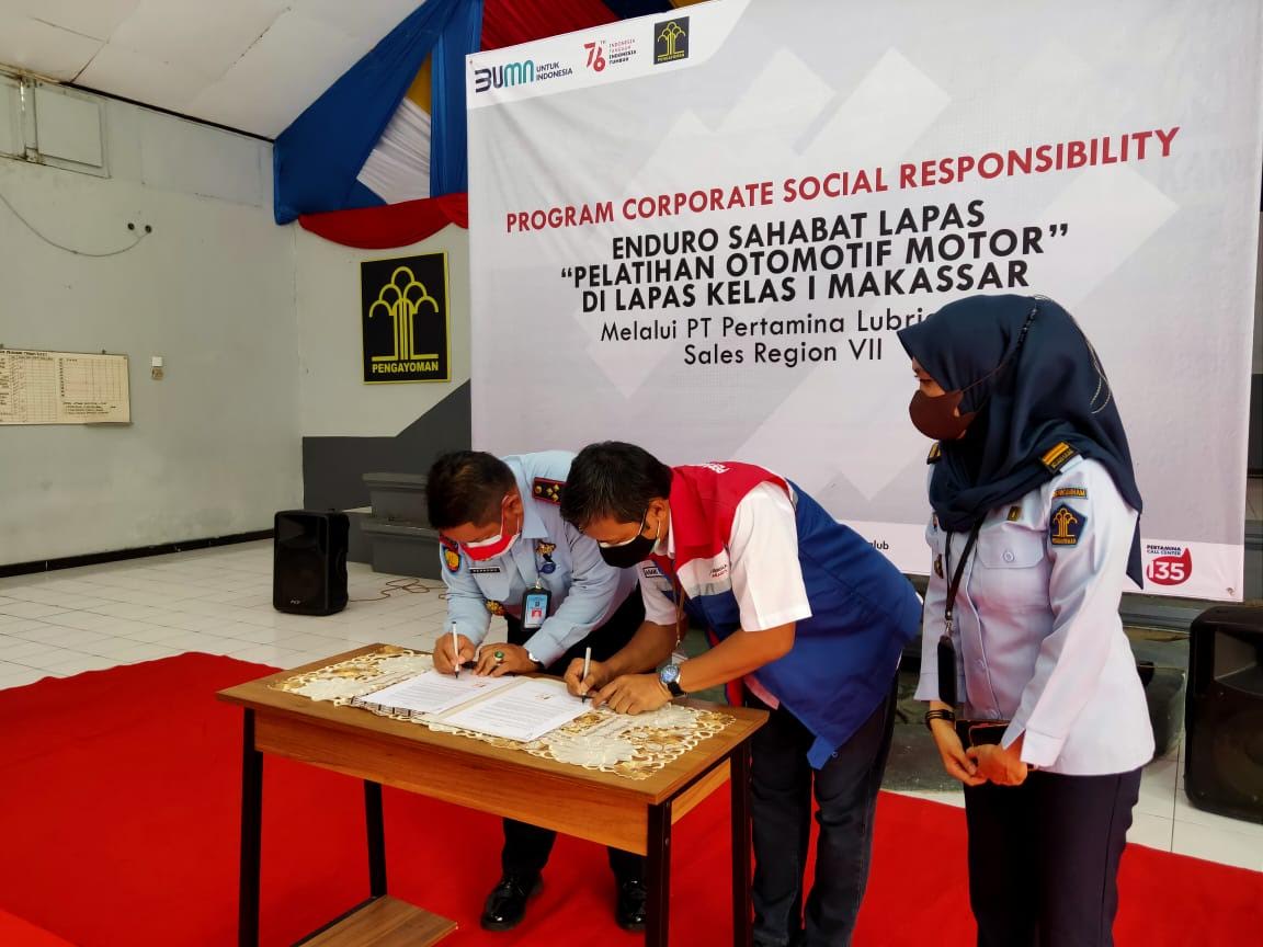 Pertamina Lubricants Latih Warga Binaan Lapas Makassar