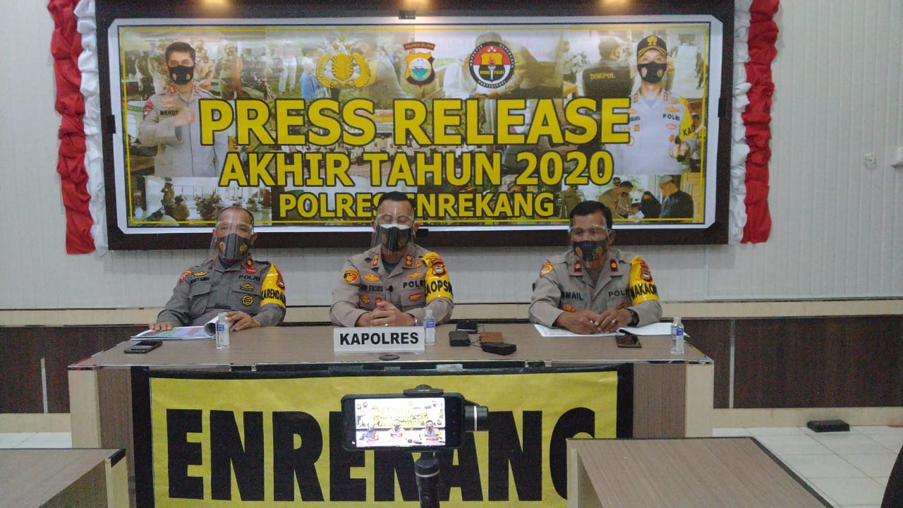 Sepanjang 2020, Polres Enrekang Tangani 98 Laporan Polisi, Terbanyak Kasus Penganiayaan dan Narkoba