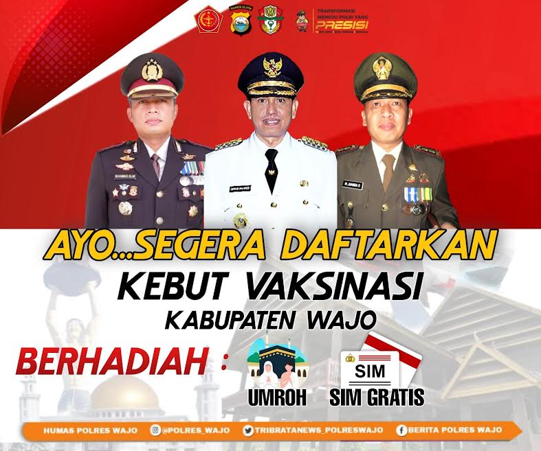 Program Kebut Vaksin di Wajo Berhadiah Umroh dan SIM Gratis, Kapan Diumumkan?