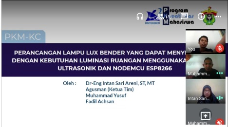 Rancang Lampu Lux Bender, Tim Departemen Teknik Elektro Unhas Dapat Pendanaan PKM-KC Tahun 2020