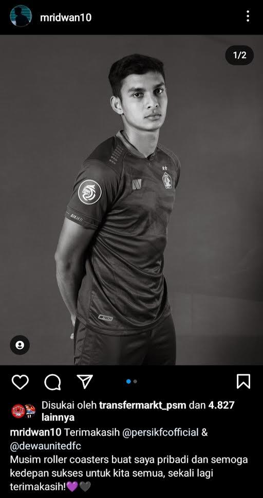 Muhammad Ridwan Pamit dari Persik, Berlabuh ke PSM Makassar?