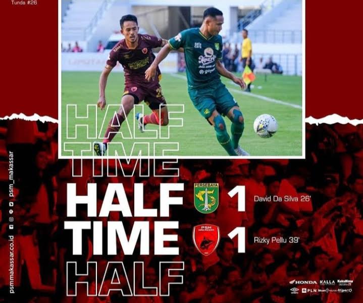 PSM Unggul Statistik dari Persebaya di Babak Pertama