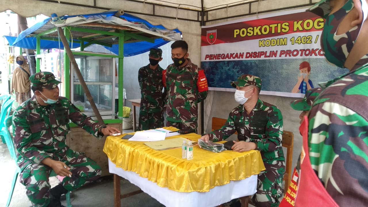 Tim Kogasgabpad Kodam XIV Hasanuddin Tinjau Posko Covid-19 Kodim Polmas
