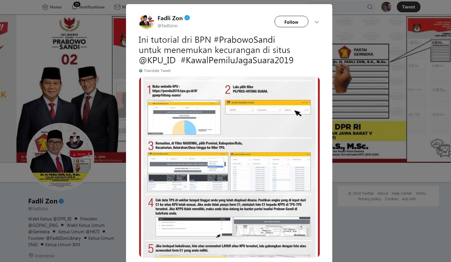BPN Dukung Warga Buat Tim Pencari Fakta Kecurangan Pemilu 2019, Ini Tutorial Cari Kecurangan ala BPN